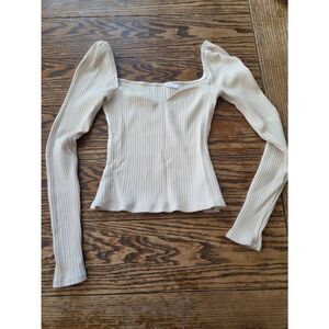 Reformation October Knit Top In Bone sz XS